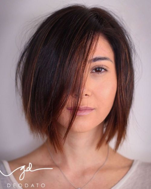 Warm Brown Bob with Jagged Ends