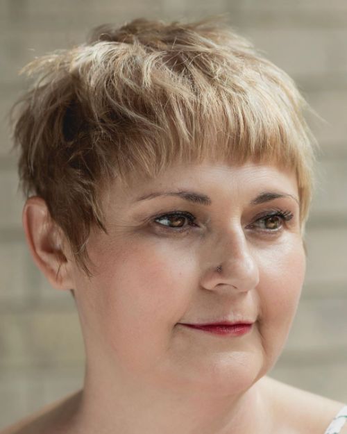 Cropped Pixie Haircut for Double Chins